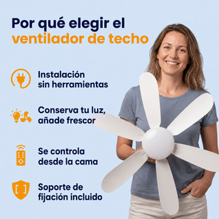 Ventilador de techo con luz LED